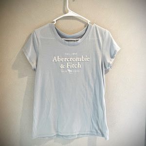 Abercrombie tee (the Soft A&F collection). Light blue, white writing. Size M